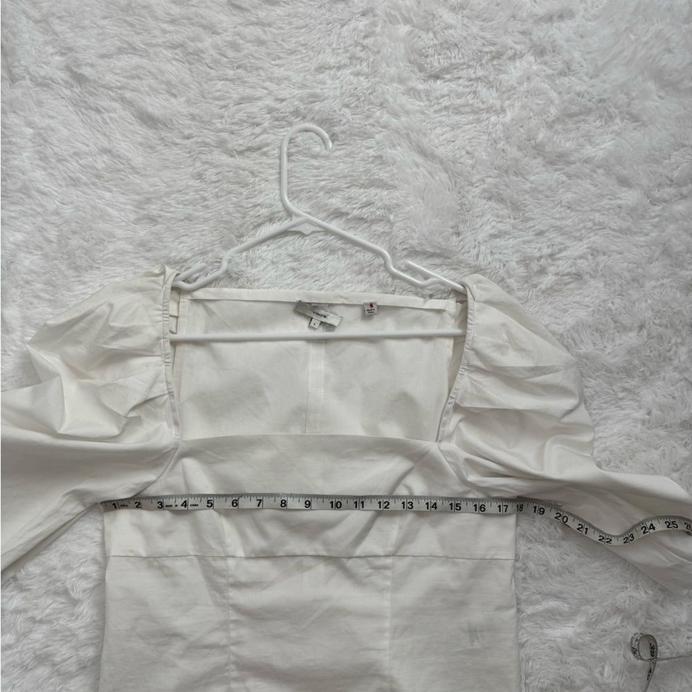 Vince White Square Neck Blouse Size 8 - Picture 12 of 14